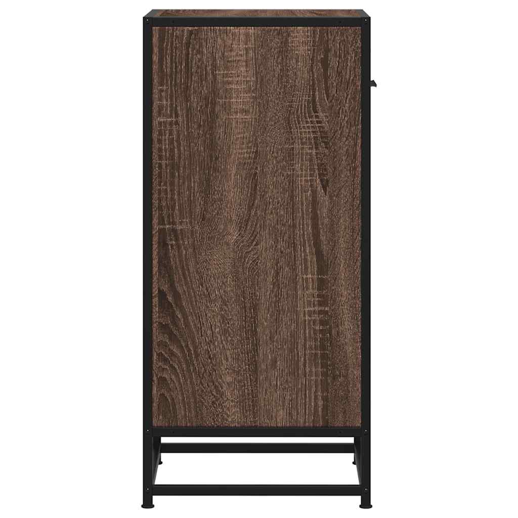 Sideboard Braun Eichen-Optik 35,5x35x76 cm Holzwerkstoff Metall